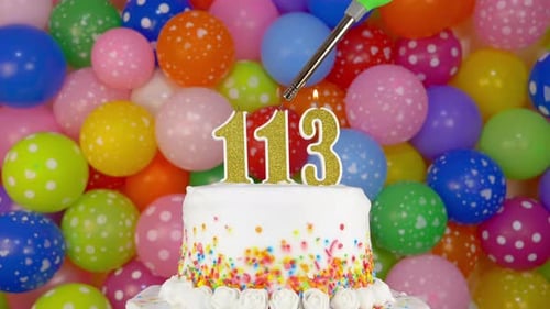 Candles in the Form of Numbers on the Birthday Cake
