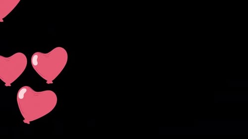 valentine's day heart transition with alpha channel transparency