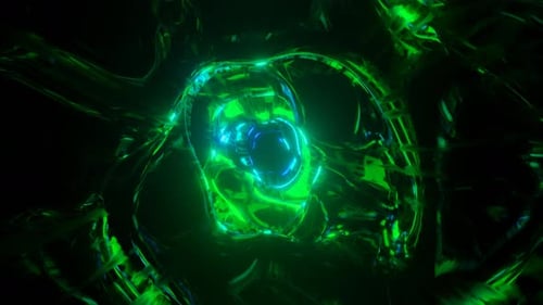 4K Green/Blue Warmhole Inside VJ Loop Background Animation