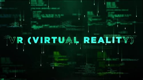 Futuristic Virtual Reality Code Stream Glitch Title
