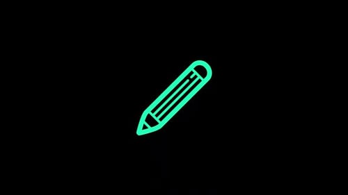 Minimalist Neon Pencil Drawing Line Art Animation