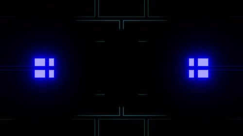 Blue neon pulsating abstract music background.