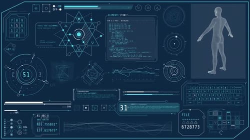 Animation of a Hightech Screen with a Fullbody 3D Scan