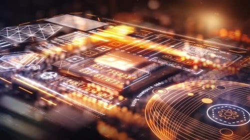 Inteligencia artificial que procesa datos en un espacio digital futurista