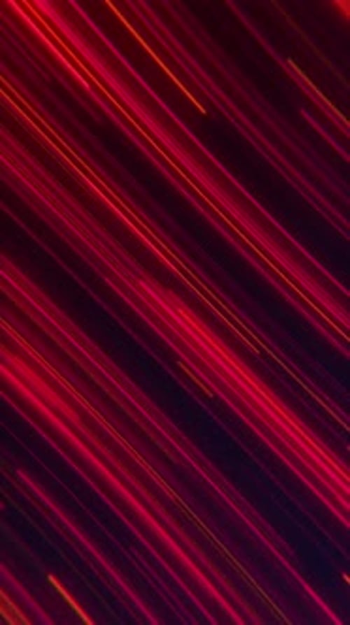 Abstract Neon Glowing Red Lines Vertical Loop