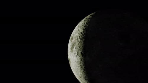 Sunlit Portion of the Lunar Landscape Visible From a Distance