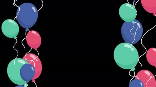 Animated Balloons Frame for Celebrations and Events