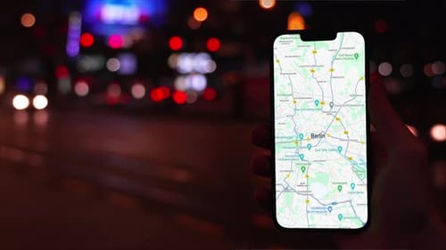 Map Of Berlin, Germany On Phone Screen