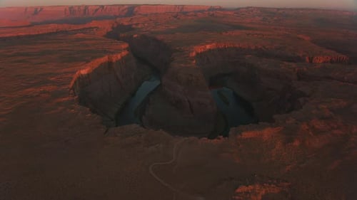Horseshoe bend Arizona stunning aerial view of the Colorado river gorge