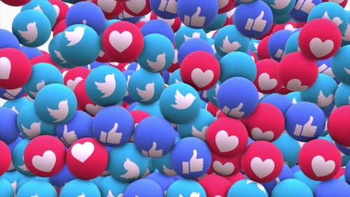 Dynamic Bouncing Social Media Icons Background Loop Animation