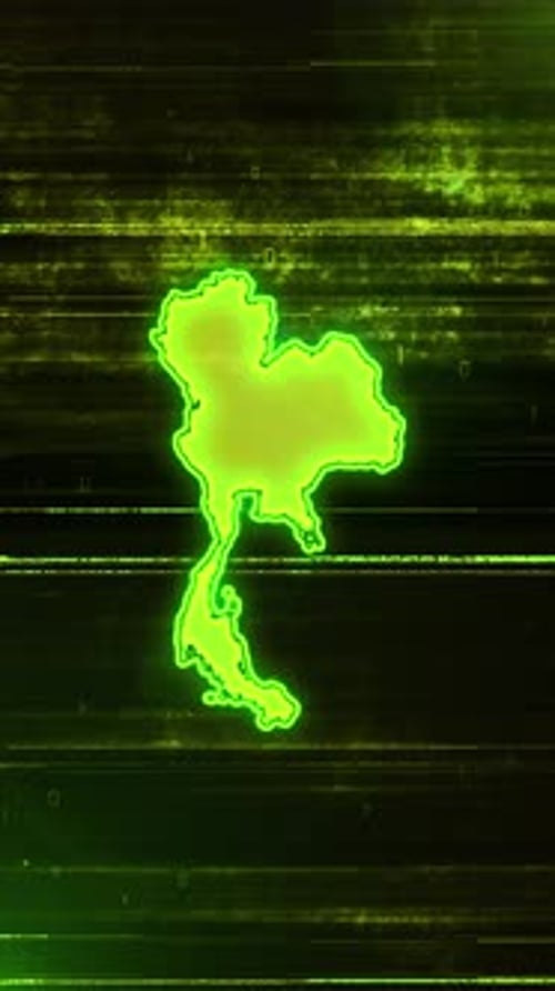 Thailand Digital Futuristic Glitch Map