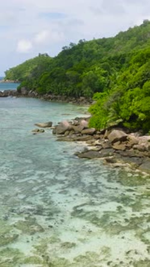Tropical Beach with Turquoise Water Seychelles Mahe