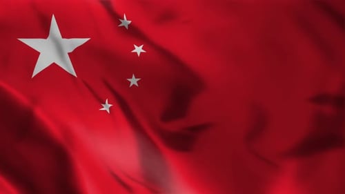 Waving China Flag Seamless Loop Animation