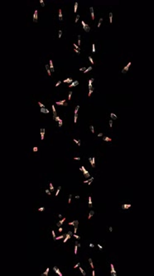 Animated Falling Lipstick Column Loop Vertical Video With Alpha Channel At 60fps