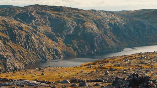 Arctic Landscape Autumn Arctic Landscape of the Kola Peninsula Near the Town of Teriberka with