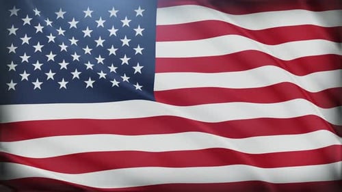 Realistic Waving American Flag Motion Graphic