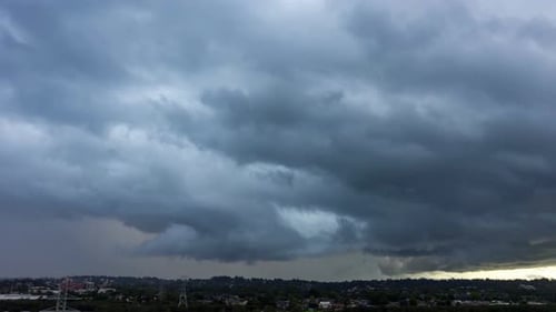 Storm Clouds Over Cityscape From Above