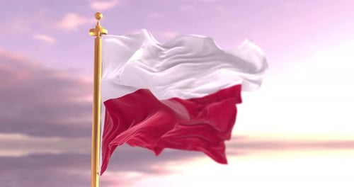 Poland Flag Waving In The Wind – 4K Cinematic Animation