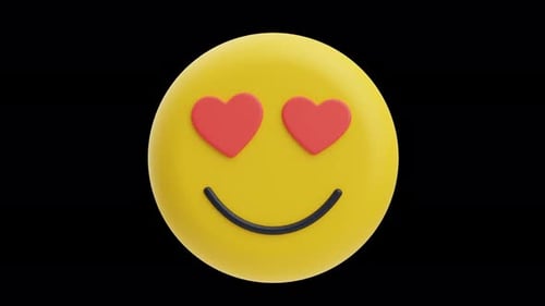 Animated 3D Love Emoji with Pulsing Heart Eyes