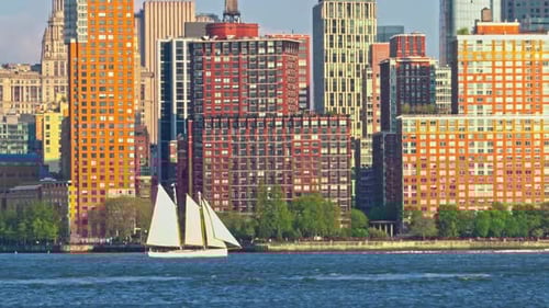 Grandeur of New York's towering skyscrapers as seen from New Jersey perspective