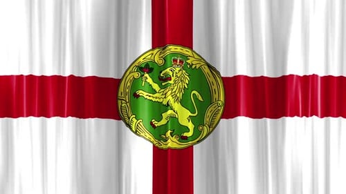 Alderney Flag Waving Seamless Loop Animation