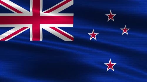 Realistic Waving New Zealand Flag Seamless Loop