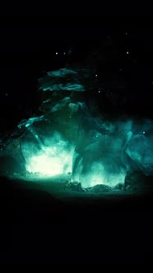 Entrance of an Ice Cave Inside Glacier in Southern Iceland