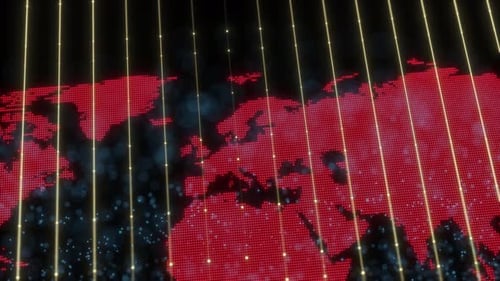 Mapa mundial rojo brillante