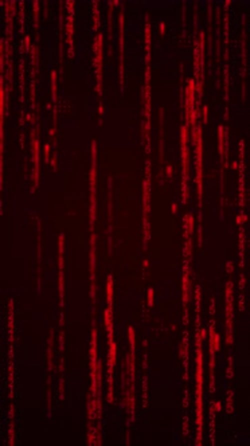 Red Futuristic Matrix Programming Cyber Network Code Background Loop