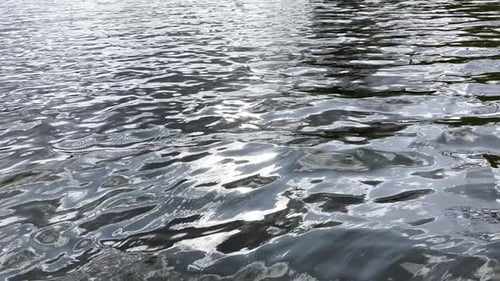 Scenery Surface of Pond Illuminated By Sun at Summertime Calm View on Sea with Small Waves at Sunny