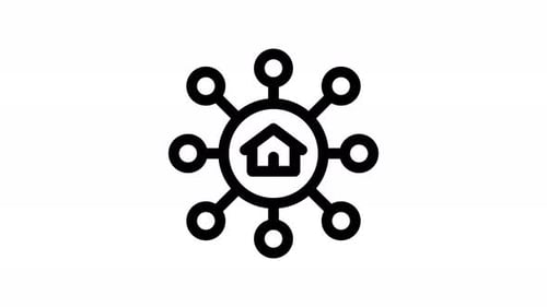 Animated Home Network Icon with Threat Transformation