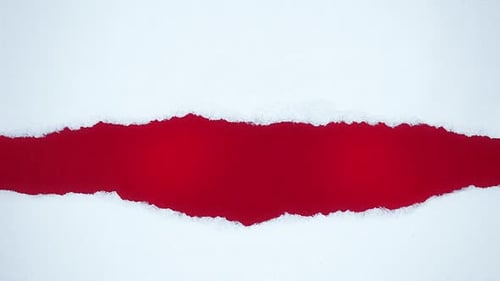 Animation des bords rouges de la bannière en papier déchiré