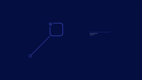 Légende animée d'un élément d'infographie avec ligne inclinée et carré arrondi