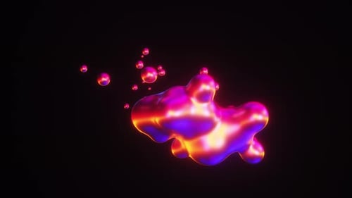 Neon Glowing Gradient Metaball Shapes Morphing Background Loop