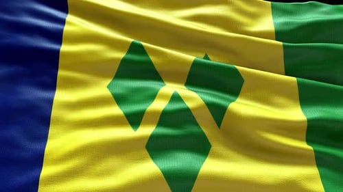 Vidéo du drapeau de Saint-Vincent-et-les Grenadines flottant dans le vent Saint Vince
