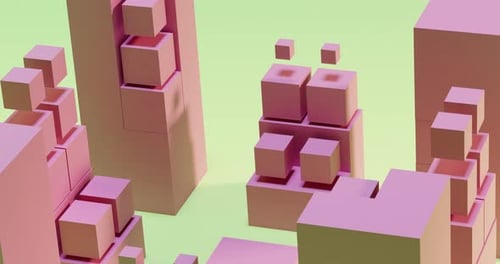 Dynamic 3D Geometric Cubes Abstract Background Animation