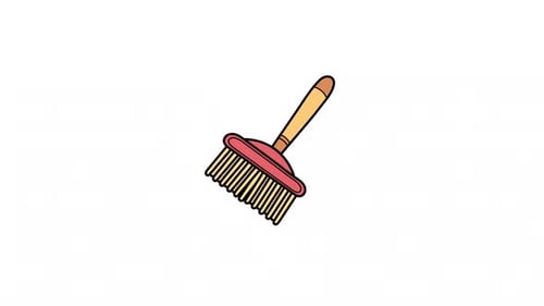 Drawing Brush Animation in Flat Design Style