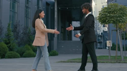 Indian Businessman Arabian Businesswoman Girl Guy Business Woman Man Partners Coworkers Colleagues