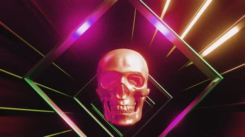 Retro Skull Classic Vj Loop Background Style 02