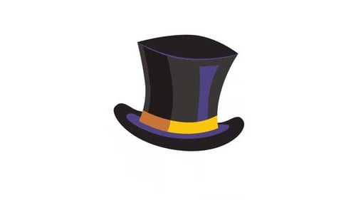 Stylized Top Hat Morph Animation with Black and Gold