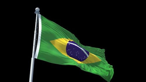Realistic Waving Brazil Flag Loop