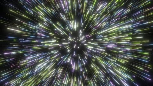 Flying Through Hyperspace And Wormhole, Light Speed Travel And Time Travel Concept. Wormhole