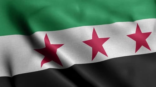 Syria New Flag сlose Up