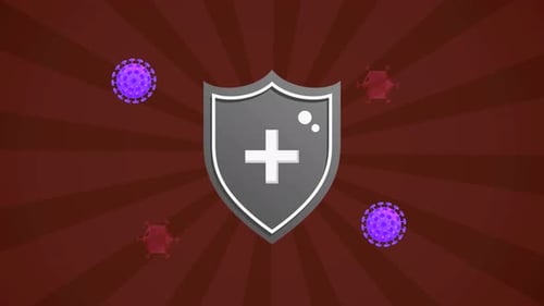 Animation fließender Viruszellen. Coronavirus-Grippe, Gesundheitskonzept