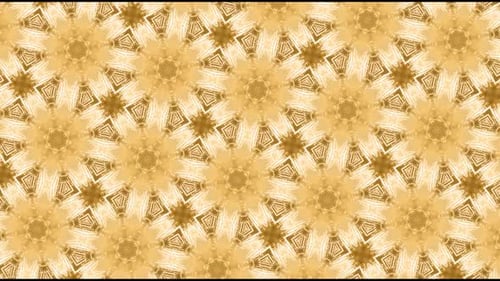 Animated Seamless Golden Geometric Kaleidoscope Pattern Background