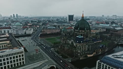 Aerial view revealing Berlin Cathedral