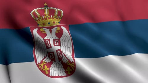 Waving Flag of Serbia Realistic Background Animation
