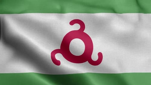 Realistic Waving Flag of Ingushetia Seamless Loop