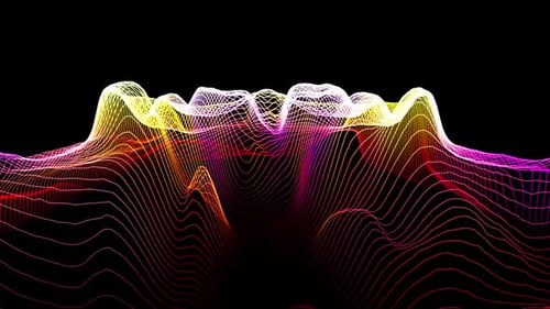 Modern geometric background with moving digital lines