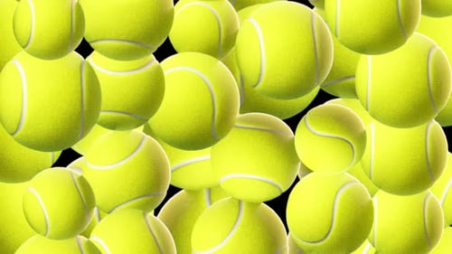 Collage Bunch of Tennis Ball Falling Horizontal Alpha 02